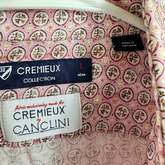 Daniel Cremieux Collection Size Large 100% Linen Canclini Dress Shirt Pink - Picture 5 of 8